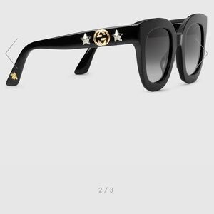 Gucci Black Sunglasses with Gold Accents